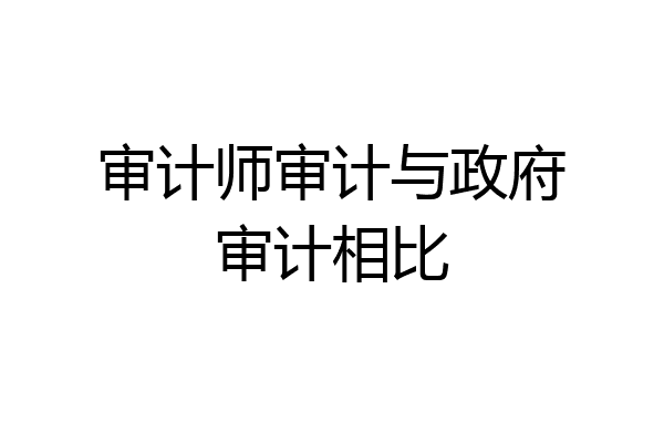 审计师审计与政府审计相比