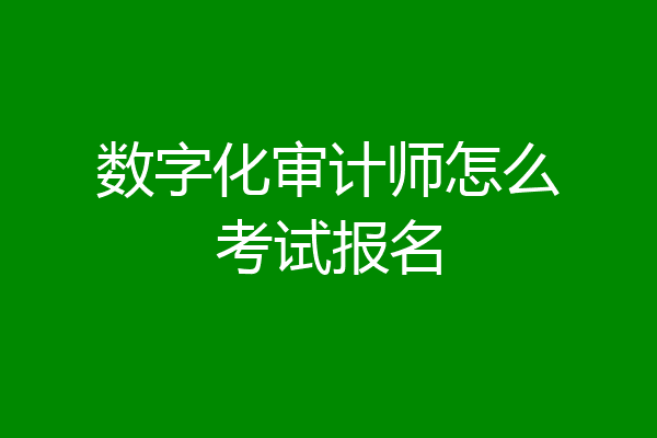 数字化审计师怎么考试报名