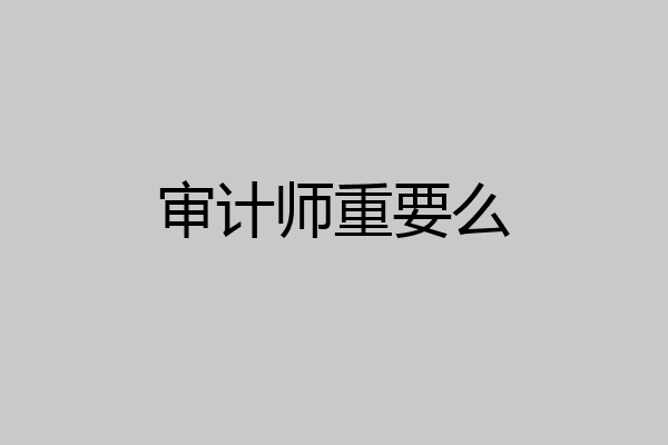 审计师重要么