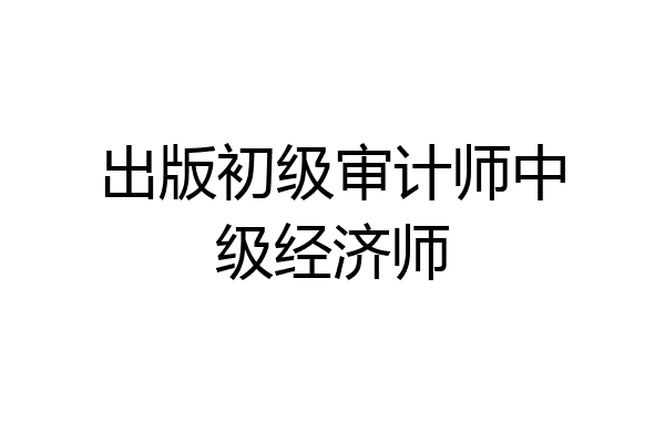 出版初级审计师中级经济师