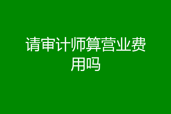 请审计师算营业费用吗