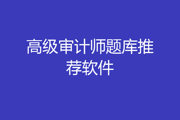 高级审计师题库推荐软件