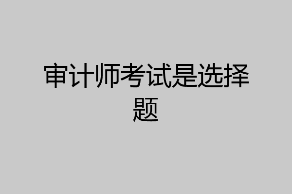 审计师考试是选择题