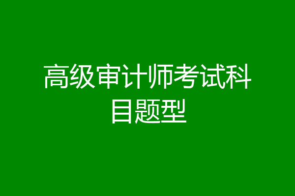 高级审计师考试科目题型