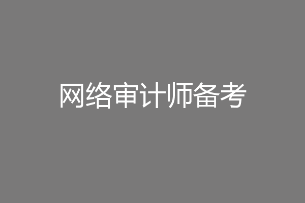 网络审计师备考