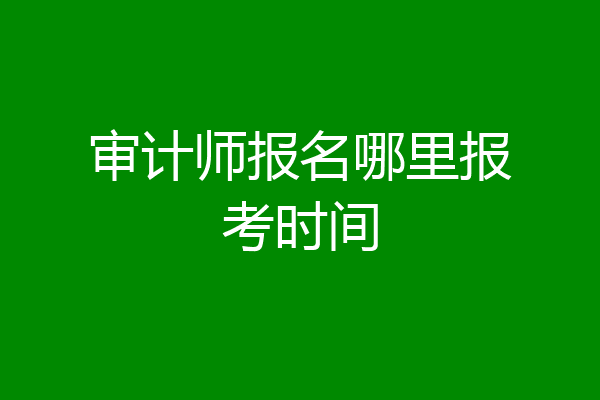 审计师报名哪里报考时间