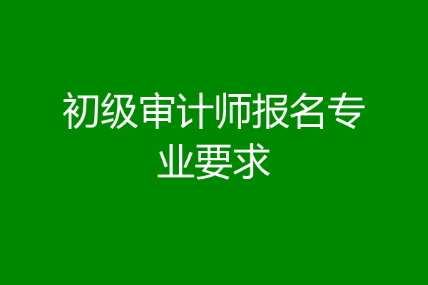 初级审计师报名专业要求