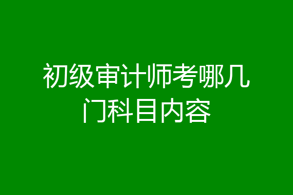 初级审计师考哪几门科目内容