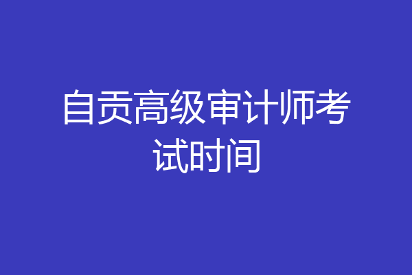 自贡高级审计师考试时间