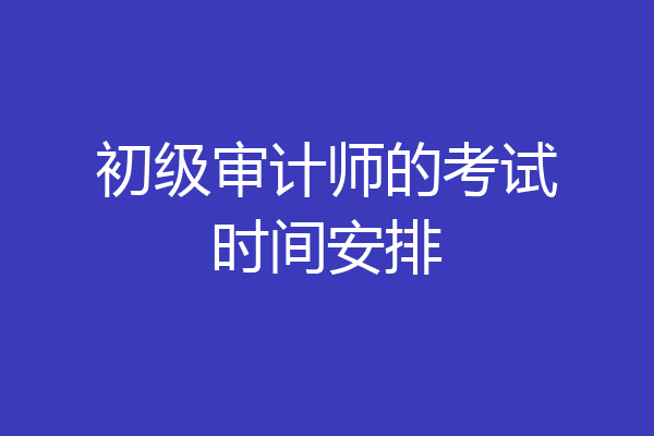 初级审计师的考试时间安排