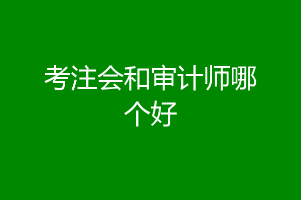 考注会和审计师哪个好