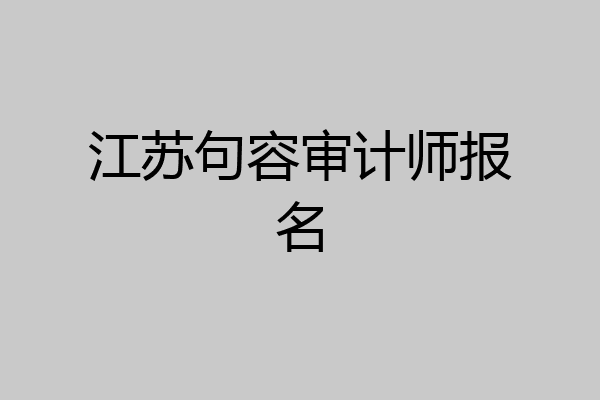 江苏句容审计师报名