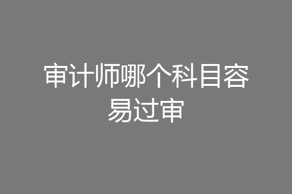 审计师哪个科目容易过审