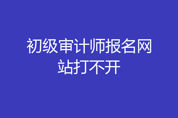 初级审计师报名网站打不开