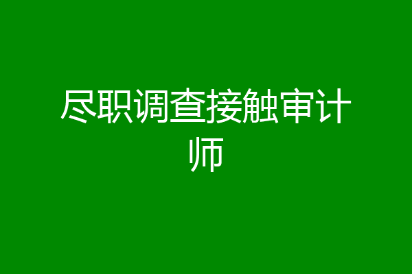 尽职调查接触审计师