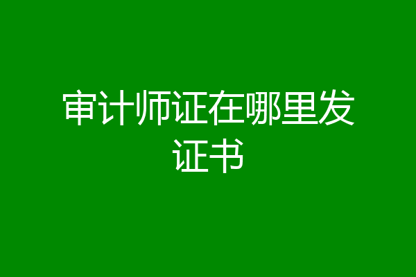 审计师证在哪里发证书