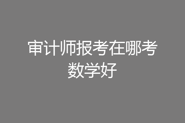 审计师报考在哪考数学好