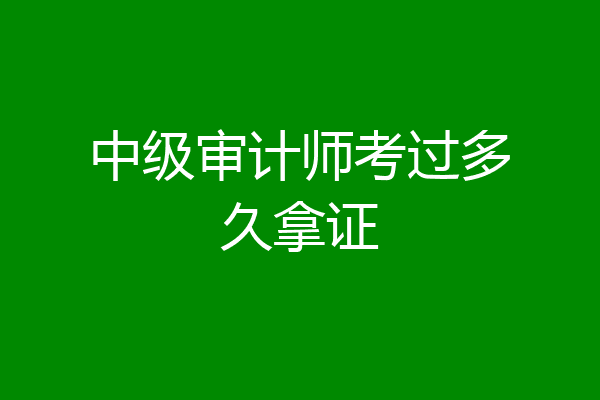 中级审计师考过多久拿证