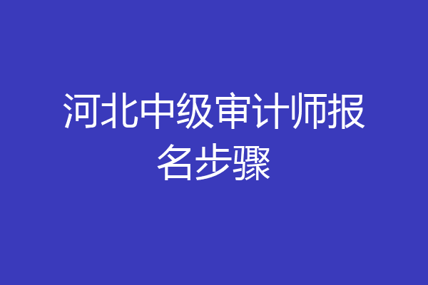 河北中级审计师报名步骤