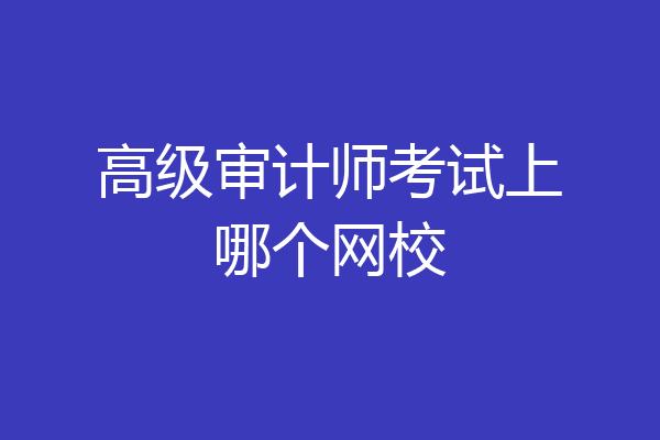 高级审计师考试上哪个网校