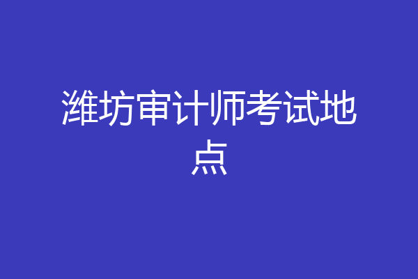 潍坊审计师考试地点