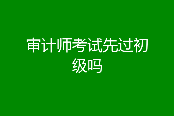 审计师考试先过初级吗