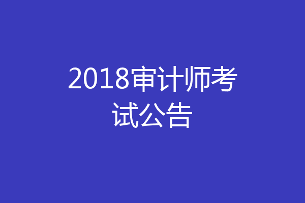 2018审计师考试公告