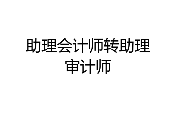 助理会计师转助理审计师