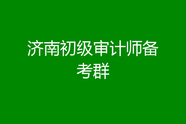 济南初级审计师备考群