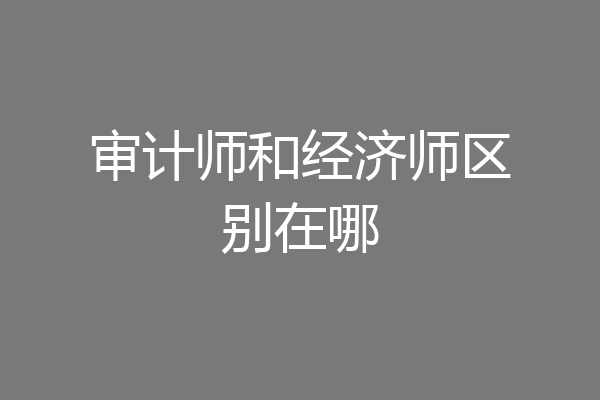 审计师和经济师区别在哪