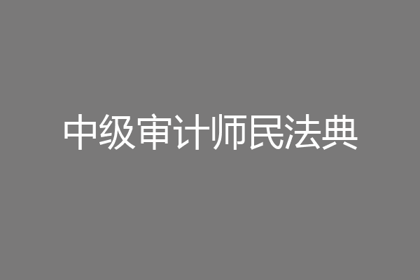 中级审计师民法典