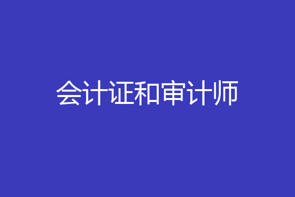 会计证和审计师