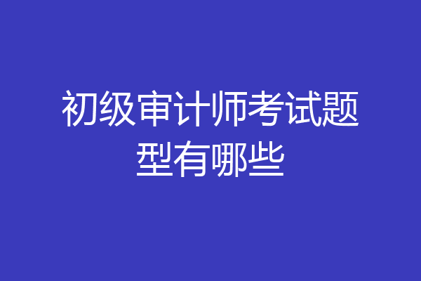 初级审计师考试题型有哪些