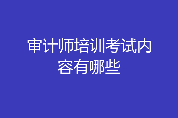 审计师培训考试内容有哪些