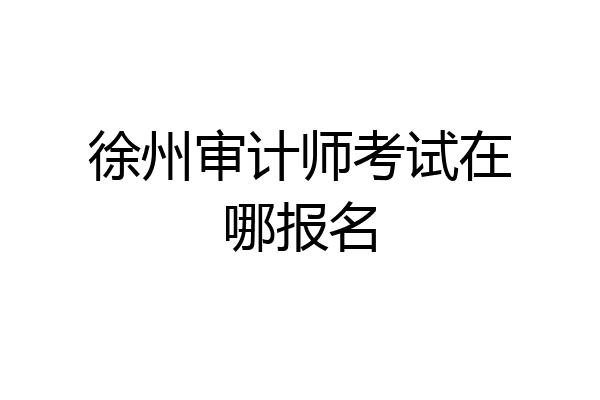 徐州审计师考试在哪报名