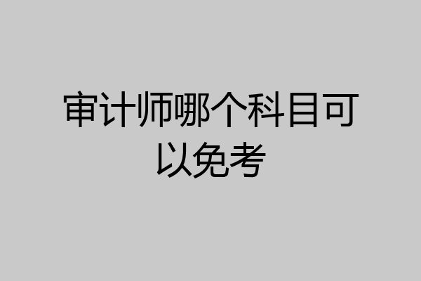 审计师哪个科目可以免考