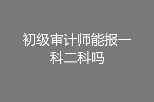初级审计师能报一科二科吗