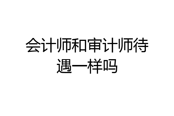 会计师和审计师待遇一样吗