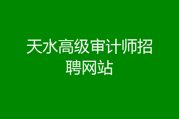 天水高级审计师招聘网站
