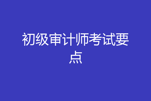 初级审计师考试要点