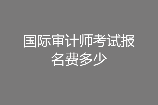 国际审计师考试报名费多少