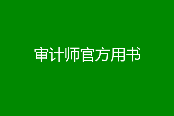 审计师官方用书