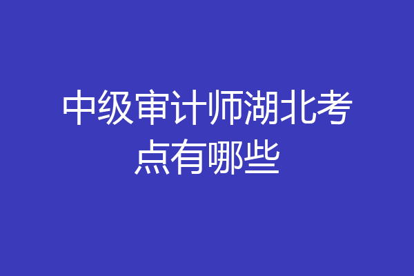 中级审计师湖北考点有哪些