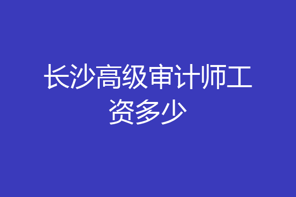 长沙高级审计师工资多少