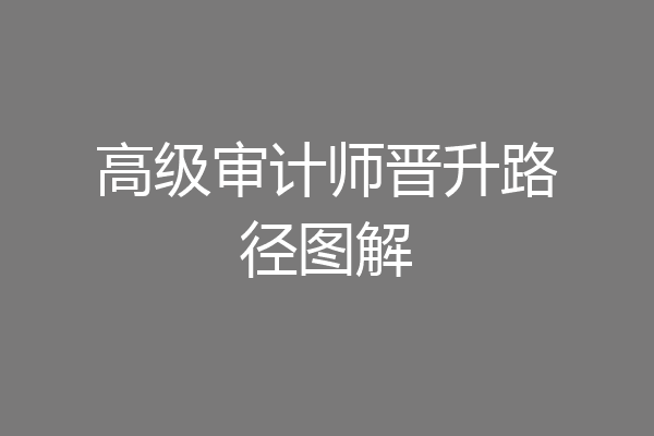 高级审计师晋升路径图解