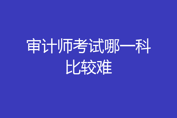 审计师考试哪一科比较难