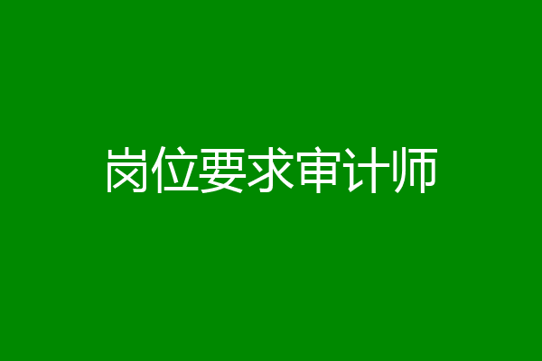 岗位要求审计师