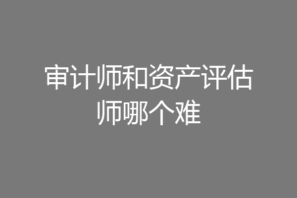 审计师和资产评估师哪个难