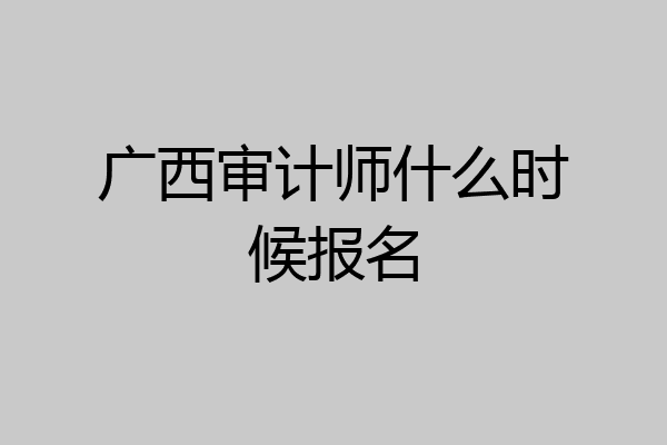 广西审计师什么时候报名