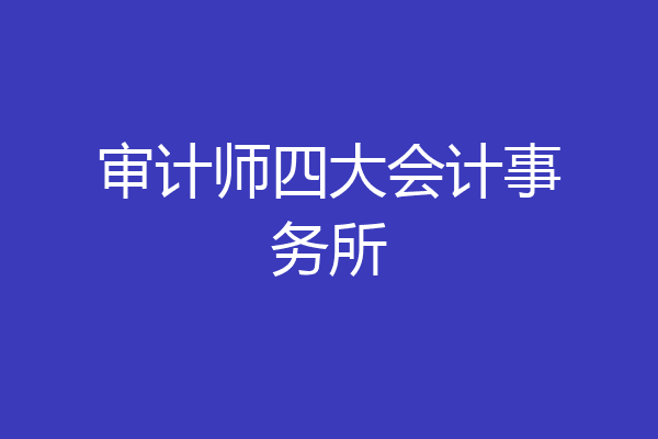 审计师四大会计事务所